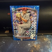 Gage Wood 2025 Bowman Chrome Draft #BDC-4 Blue Geometric Refractor 1st RC /150