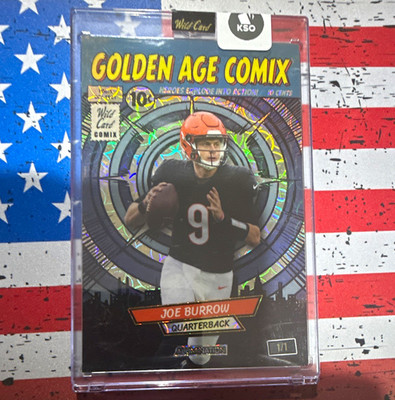 Wild Card Joe Burrow Wild Card Comix Golden Age Comix KS0 1/1 Bengals