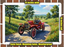 Metal Sign - 1912 Ford Model T Speedster 2 Oil Painting - 14x10