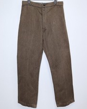 French 1950/60s Brown Cotton Pique Work Pants LE TRES SOUPLE W34 Made in France