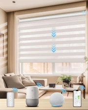 Motorized Zebra Blinds for Windows, Smart Windows Blinds with Remote Control,...