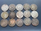 15 mixed Silver Dollars (14 Morgans and 1 Peace) 90% silver - cull, no holes, NR