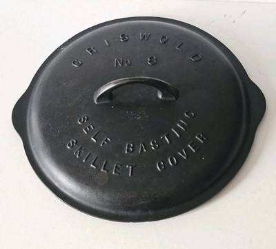 Griswold No. 8 Cast Iron Raised Letter Low Dome Self Basting Skillet Cover