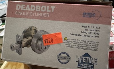 Shield Security Round Rose Single Cylinder Deadbolt Satin Nickel Finish