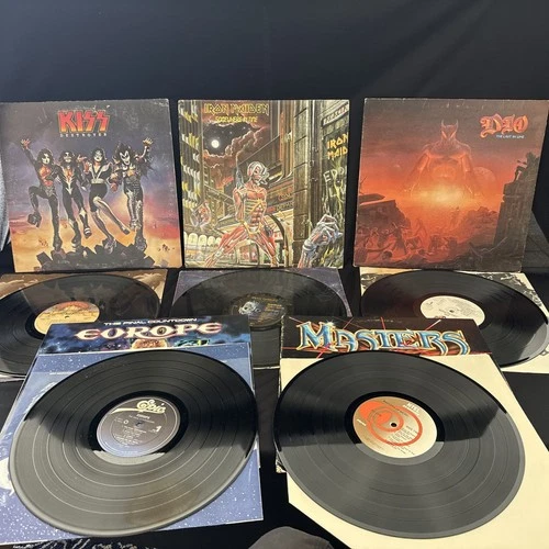 5 LP Metal Masters lot KISS Iron Maiden Dio Europe Somewhere in Time Destroyer