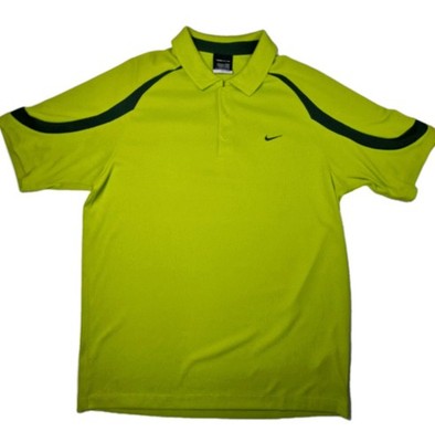 Nike Golf Dri-Fit Herren Large Poloshirt limettengrün Performance Sport Freizeit 