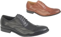 Mens Formal Brogue Shoes Classic Style Smart Work Shoes In Black Or Tan - Mens Formal Brogue Shoes Classic Style Smart Work Shoes In Black Or Tan -