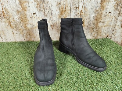 Rohde womens black suede leather ankle boots size UK made