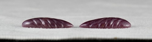 NATURAL UNTREATED RUBY CARVED LEAVES PAIR 39.22 CTS GEMSTONE DESIGNING EARRING - Picture 4 of 8