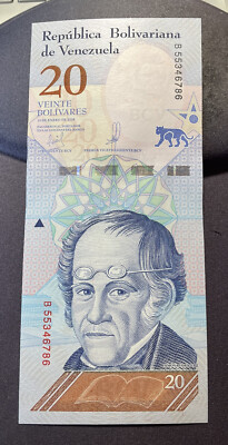 20 Veinte Bolivares 2018 VENEZUELA Uncirculated Banknote Prefix ''B''