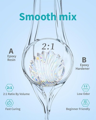 SUNLU Epoxy Resin Kit 48OZ (32OZ+16OZ), 3D Drucker Resin Transparent 900g+450g - Afbeelding 3 van 9