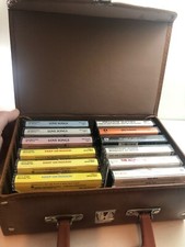 Lot Of 12 Cassette Tapes Plus Brown Cassette Holder