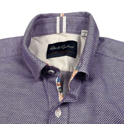 Robert Graham Linen Shirt Mens Large Tailored Geometric Flip Cuff Preppy Casual
