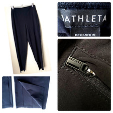 Athleta Women Vienna Slim Black Pants 6 Zip Pockets 28x31 Athleisure
