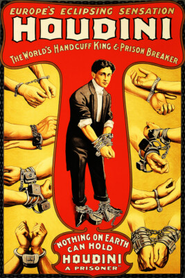 Houdini The Handcuff King Prison Breaker Art Wall Room Poster