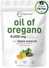 Micro Ingredients Oil of Oregano Softgels 6000mg Per Serving, 300 Count | 2... 