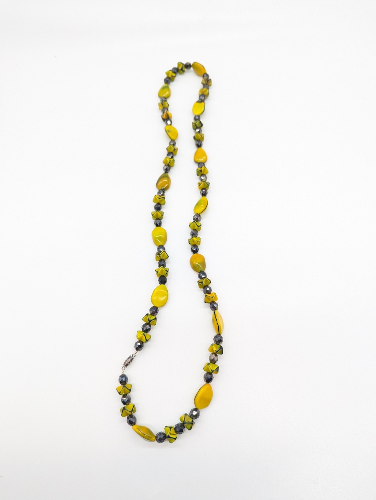 Yellow Beaded Statement Necklace - image 7