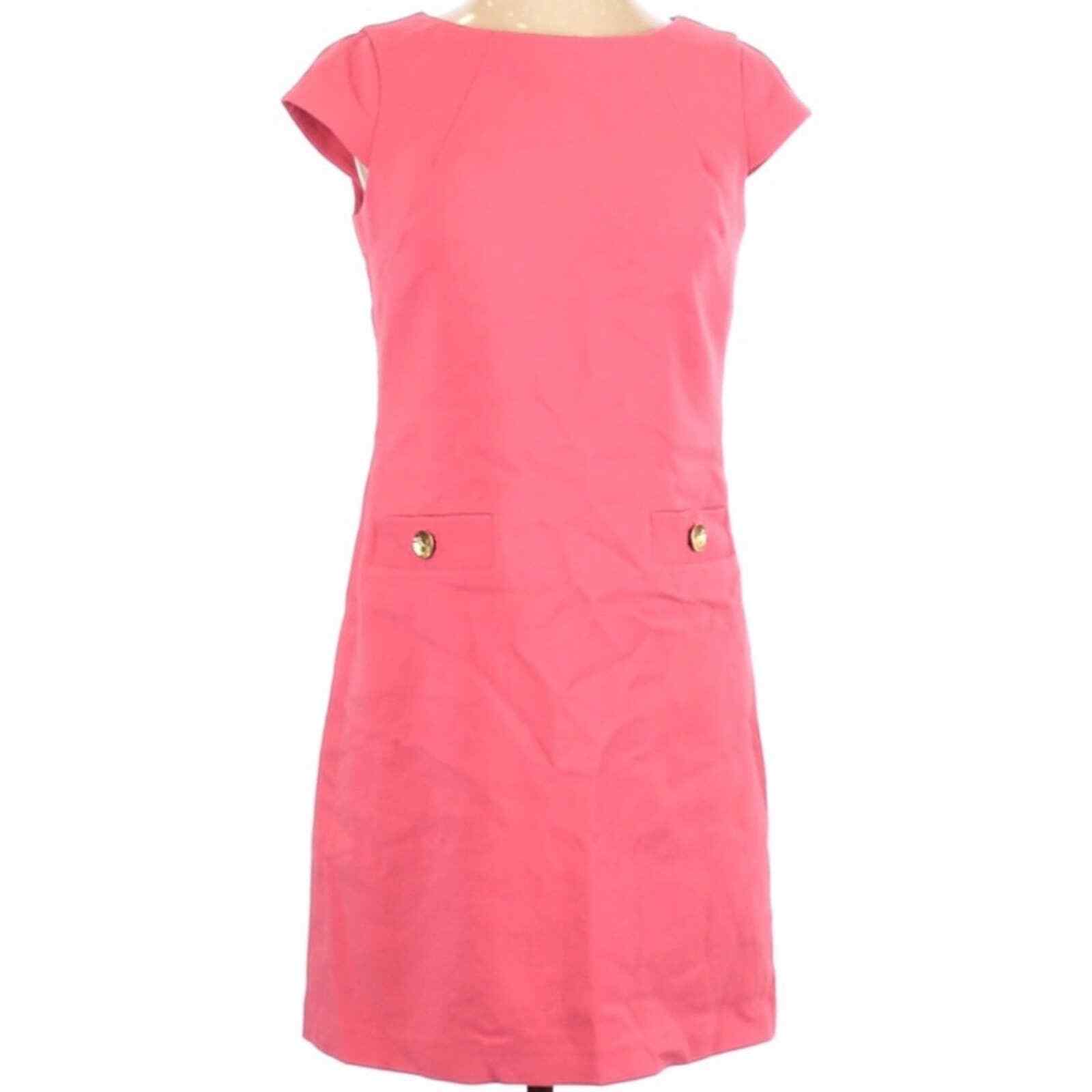 Eliza J Pink Shift Dress Bubble Gum Pink Cap Slee… - image 1