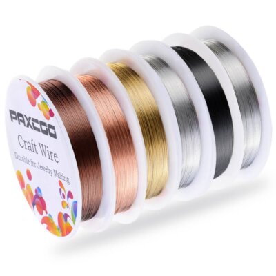PAXCOO 6 Pack Jewelry Beading Wire for Making Supplies and multicolor 