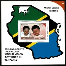 Tanzania 2000 - World Vision, Children - Souvenir Sheet - Scott 2091 - MNH