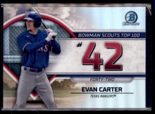 2023 Bowman Top 100 Evan Carter Texas Rangers #BTP-42