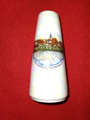 KAHLA Bud Vase Mother of Pearl iridescent Finish Hand Painted Germany 4'' tall