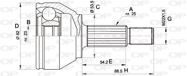 Tête de cardan Ford Focus 1.8 Turbo DI joint homocinétique Fusion 1.6