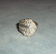 SPOON RING Silver Plated Handmade Ornate Utensil Ring Size 6.5