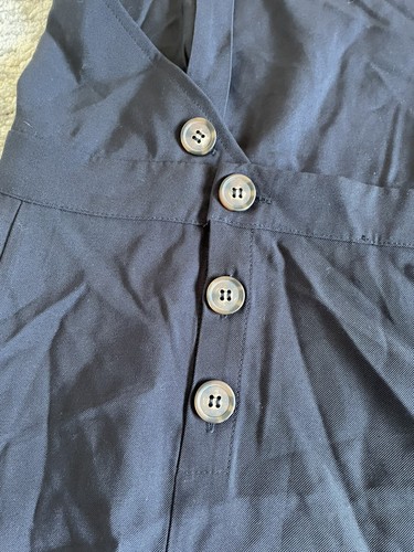 Sugar Lips Womens L Jumper Dress Navy Blue Buttons Straps Knee Length NWT J2 - Picture 6 of 7