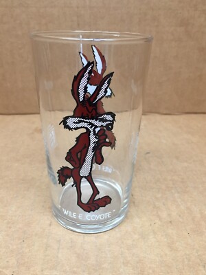 RARE 1978 VINTAGE WILE E. COYOTE PEPSI COLLECTOR 5'' GLASS TIM HORTON's DONUTS