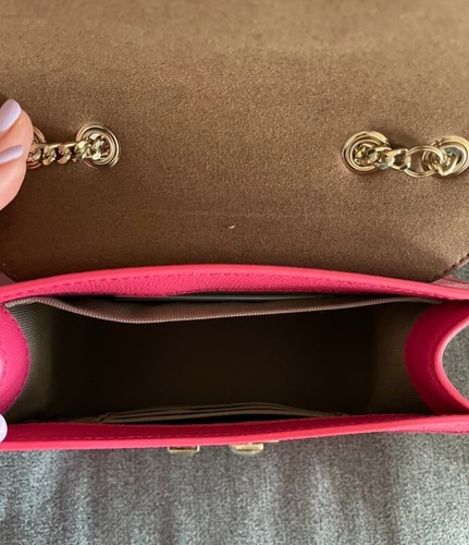 FLASH SALE*** NWT Furla Bella Mini Crossbody Chain Shoulder Bag Pink SHOCK Color - 第 9/10 張圖片