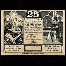 1920 Germany 25 Pfennig Einbeck Notgeld Inflation Banknote Emergency Paper Money