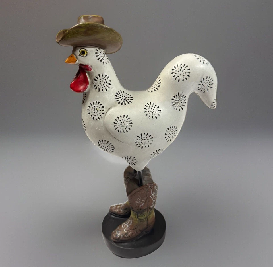 Estatua de jardín de gallo Liffy exterior, interior resina decoración del hogar estatuillas Foto 3 de 4