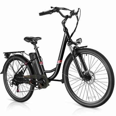 26in Electric Cruiser Bike, 500W 48V 7 Speed Ebike City Commuter Bicycle 20MPH 
