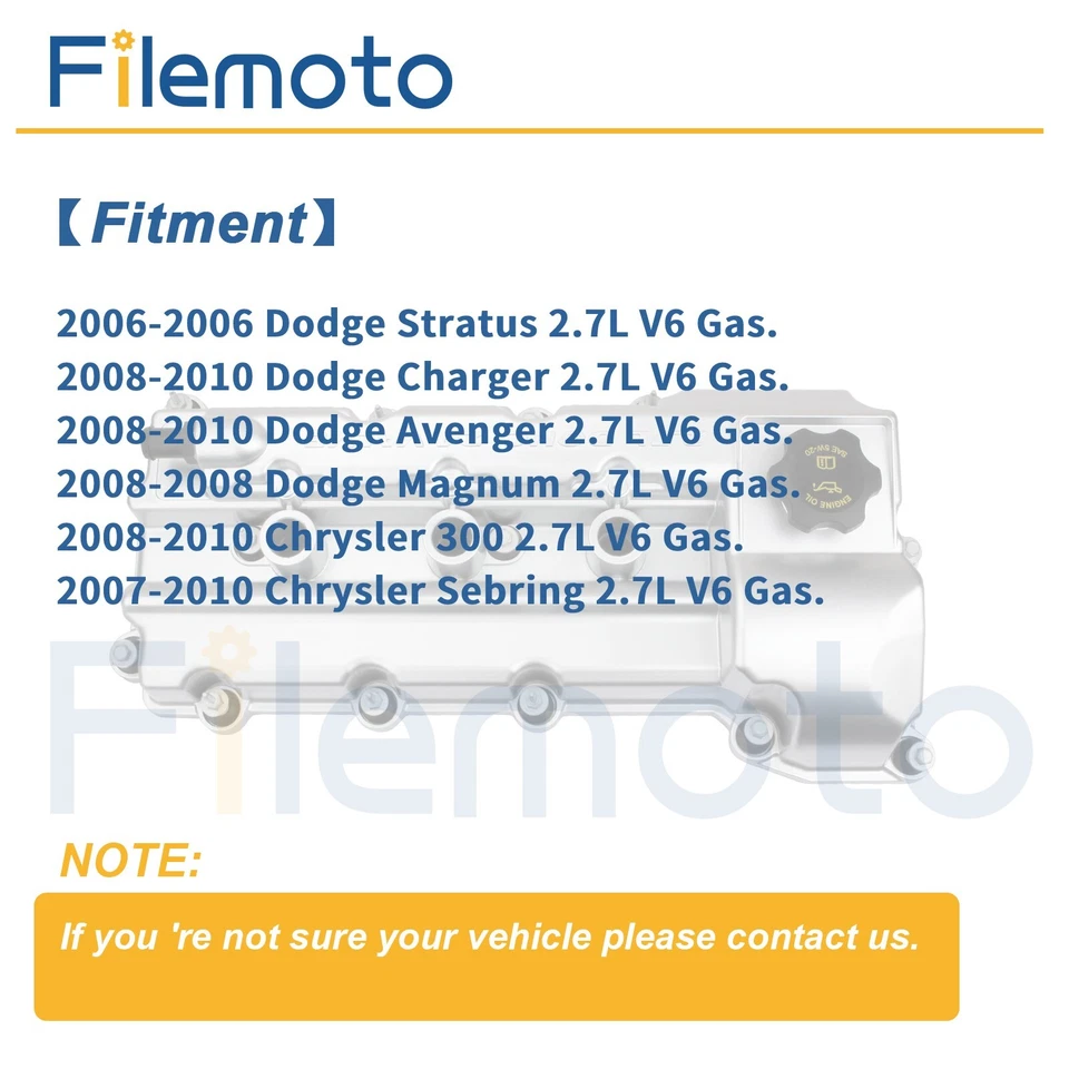 Aluminum Valve Covers for  07-10 Chrysler 300 Sebring Dodge Avenger Changer 2.7L - Imagen 3 de 4