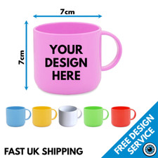 Custom Printed Childrens Colour Cup • Kids Personalised Print Photo PLASTIC Mugs