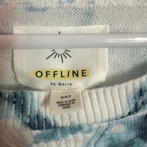 OFFLINE by Aerie Oversized Crew Neck Sweater Tie Dye Pullover Medium Blue NWT - Picture 4 of 10