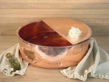 Handmade Copper Pedicure and Foot Bath Bowl  Basin with Removable Footrest