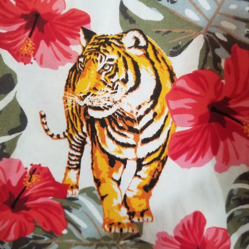 Vintage Men's Hawaiian Button Up Shirt Size 3XL Tropical Tigers - Picture 7 of 10