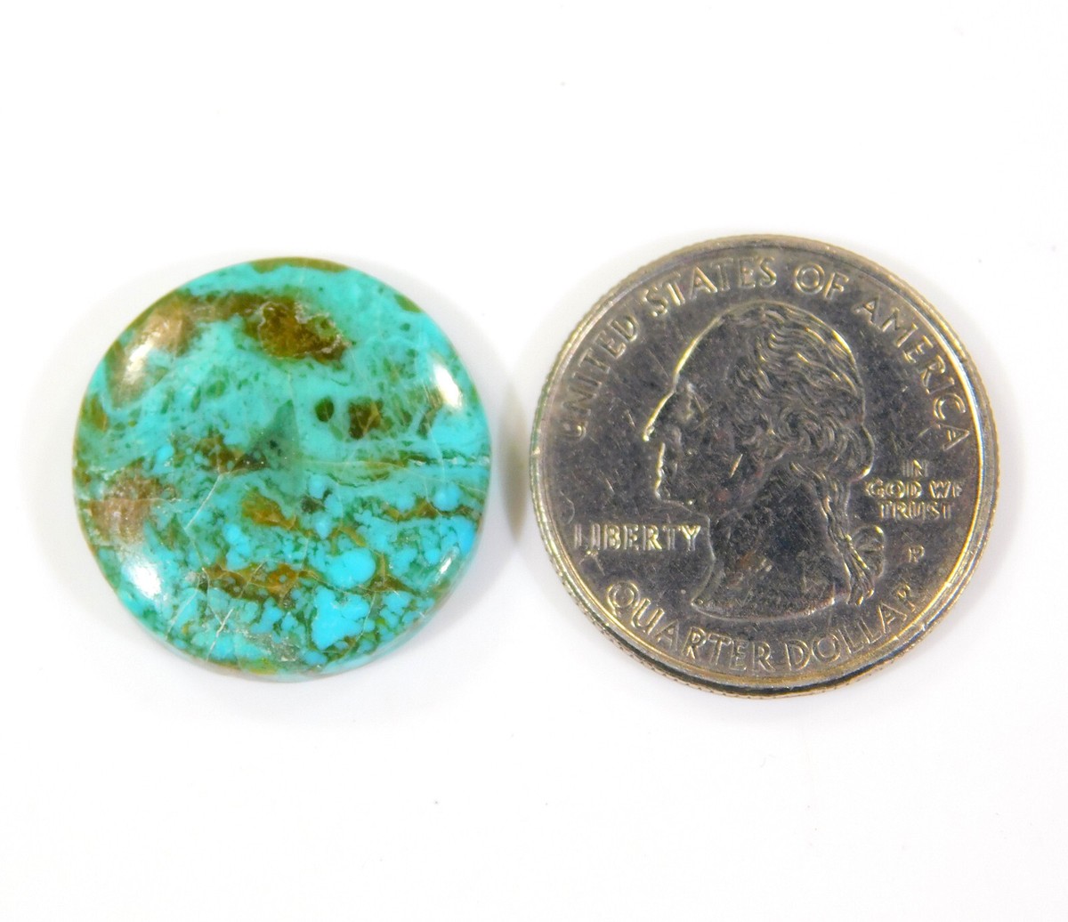 Natural Pyrite Turquoise Round Cabochon Gemstone Arizona 15.00 Ct
