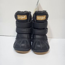 Cat And Jack Denver Waterproof Winter Boots Black Faux Fur Toddler Kids Size 5