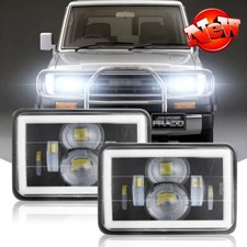 2Pcs 4x6" Square LED Headlights Hi-Lo Beam DRL For 80 Series Toyota Land cruiser
