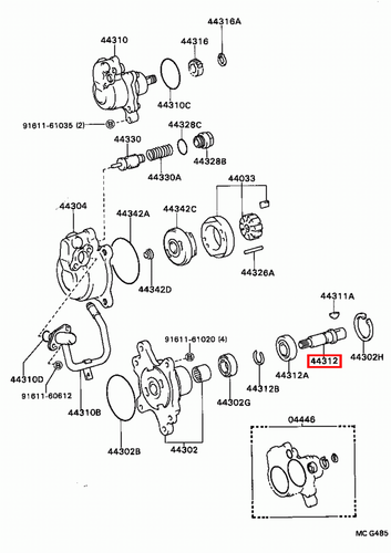 Genuine LandCruiser 80 105 Series 1HD 1HZ Power Steering Pump Shaft - Picture 8 of 20