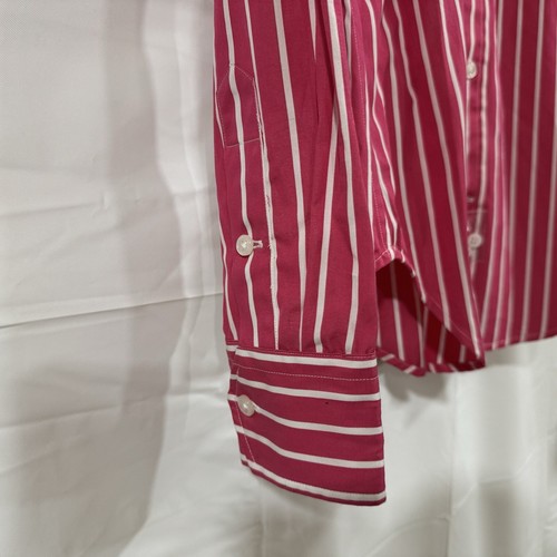 NEW Polo Ralph Lauren Womens Striped Oxford Shirt Pink Size 4 24x18 - Picture 4 of 9