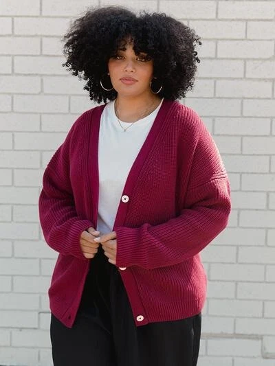 Tradlands Shelter Cotton Cardigan Sweater Boxy Fit Oversized Jam