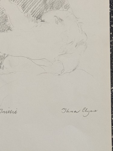 Original pencil & charcoal drawing by Thora Clyne SSWA 1937– 2020 woman portrait - Picture 9 of 16