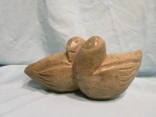 STONE CARVED LOVE BIRDS 9" X4 " VERY HEAVY