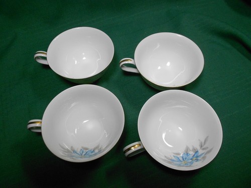 Noritake 4 Coffee Cups and Saucers Louise Blue Floral #5204 - Picture 8 of 9