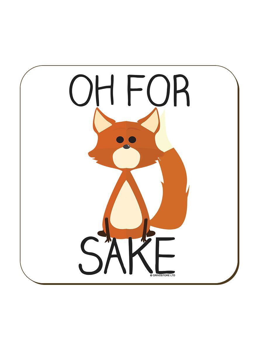 Grindstore Originals Coaster Oh For Fox Sake White 9.2x9.2cm