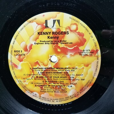 Kenny [Self Titled] - Kenny Rogers Country Music Record Vinyl LP